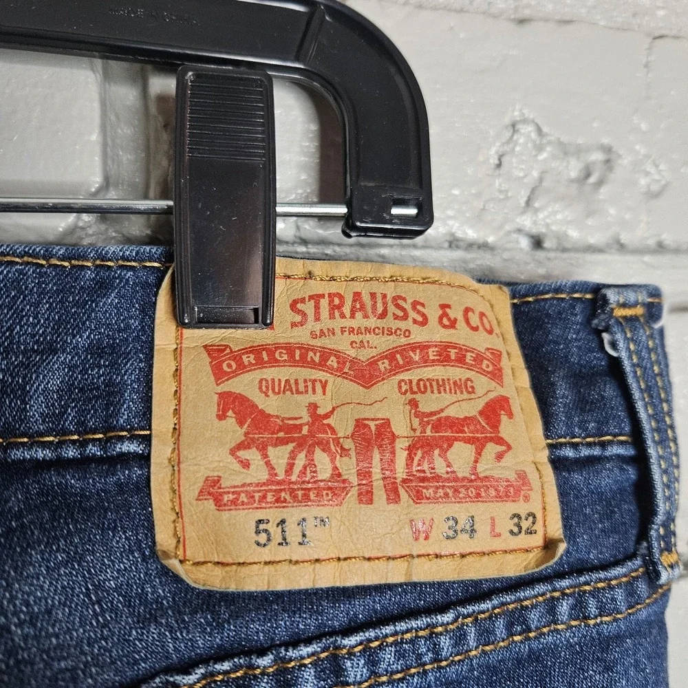 Levi's 511‎ Slim Fit 34x32 Stretch Medium Wash Men's